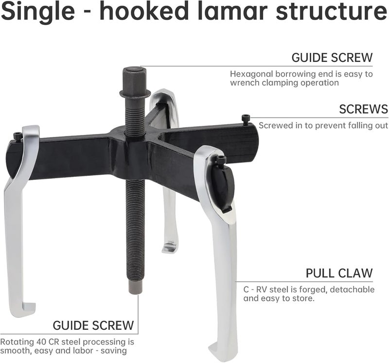 ChgImposs 10" 2 Jaw 3 Jaw Gear Puller, Adjustable Bearing Puller, Reversible Removal Tool for Internal External Pulling, Puller Tool for Removal of Pulleys Flywheels Bearings Gears - Image 5